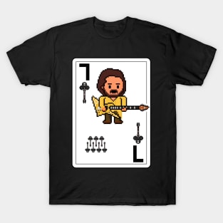 Pixelrockstars Seven of Clubs Playing Card T-Shirt